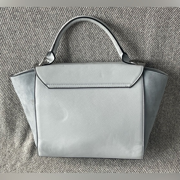 Modern Gray Trapezoid Satchel with Top Handle - Picture 2 of 16